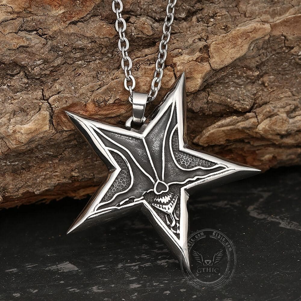 Devil Satan Smile Stainless Steel Pentagram Pendant | Gthic.com
