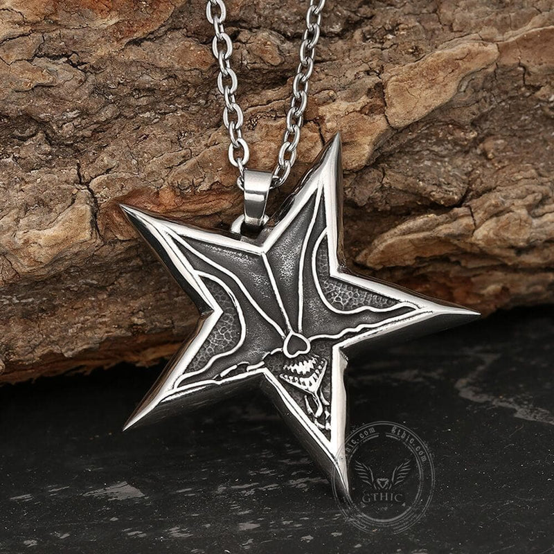 Devil Satan Smile Stainless Steel Pentagram Pendant | Gthic.com