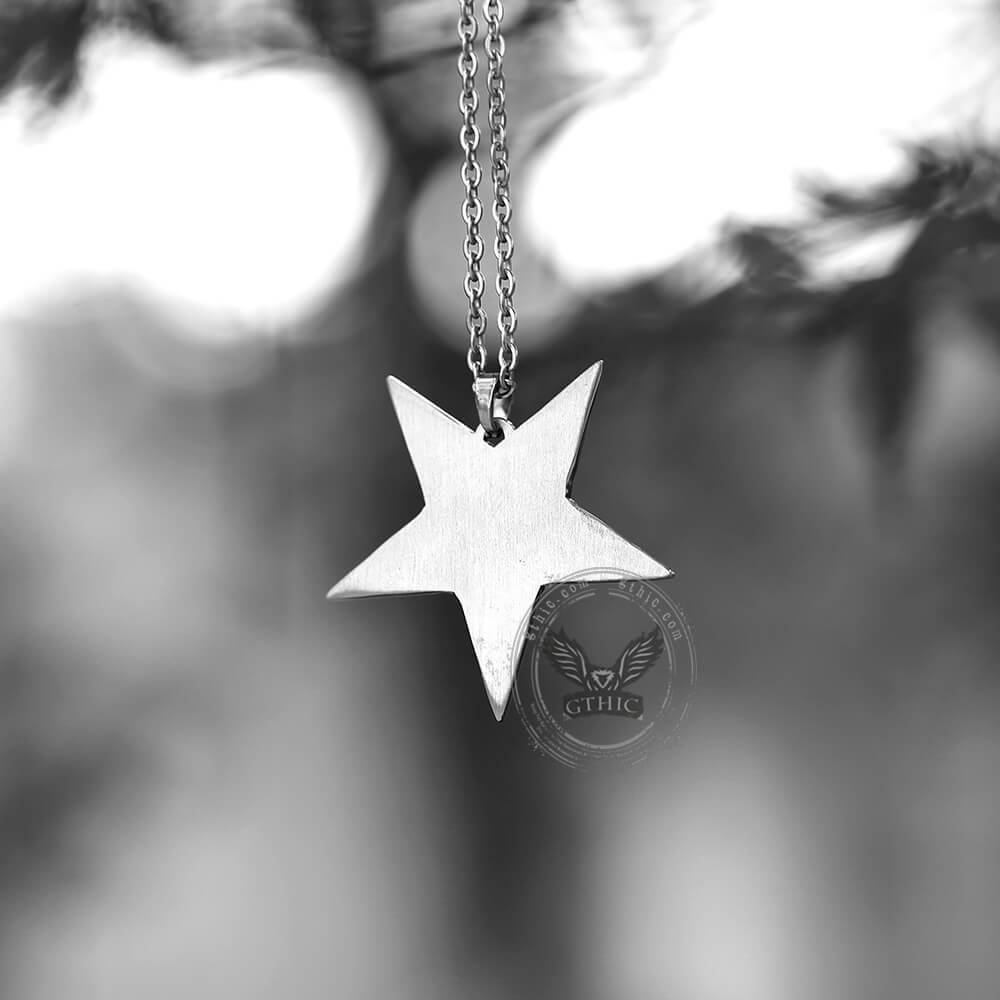 Devil Satan Smile Stainless Steel Pentagram Pendant | Gthic.com