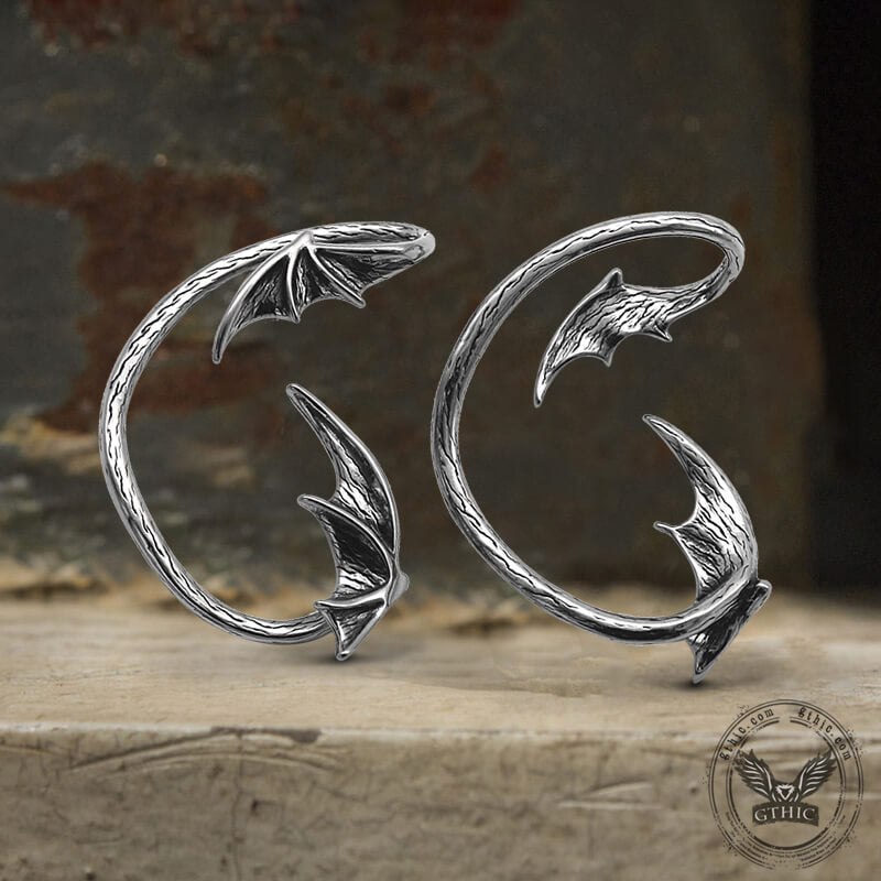 Devil Wings Stainless Steel Ear Cuffs | Gthic.com