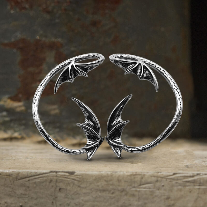 Devil Wings Stainless Steel Ear Cuffs | Gthic.com