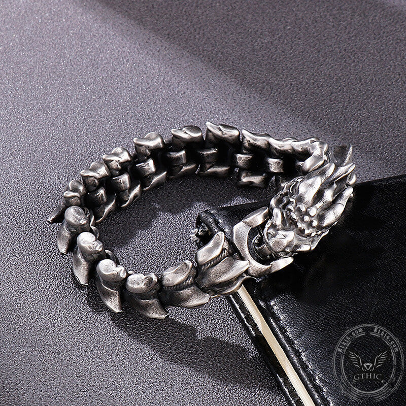 Domineering Dragon Stainless Steel Men's Bracelet | Gthic.com