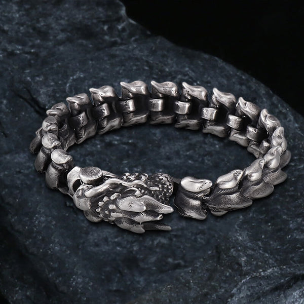 Domineering Dragon Stainless Steel Men's Bracelet | Gthic.com