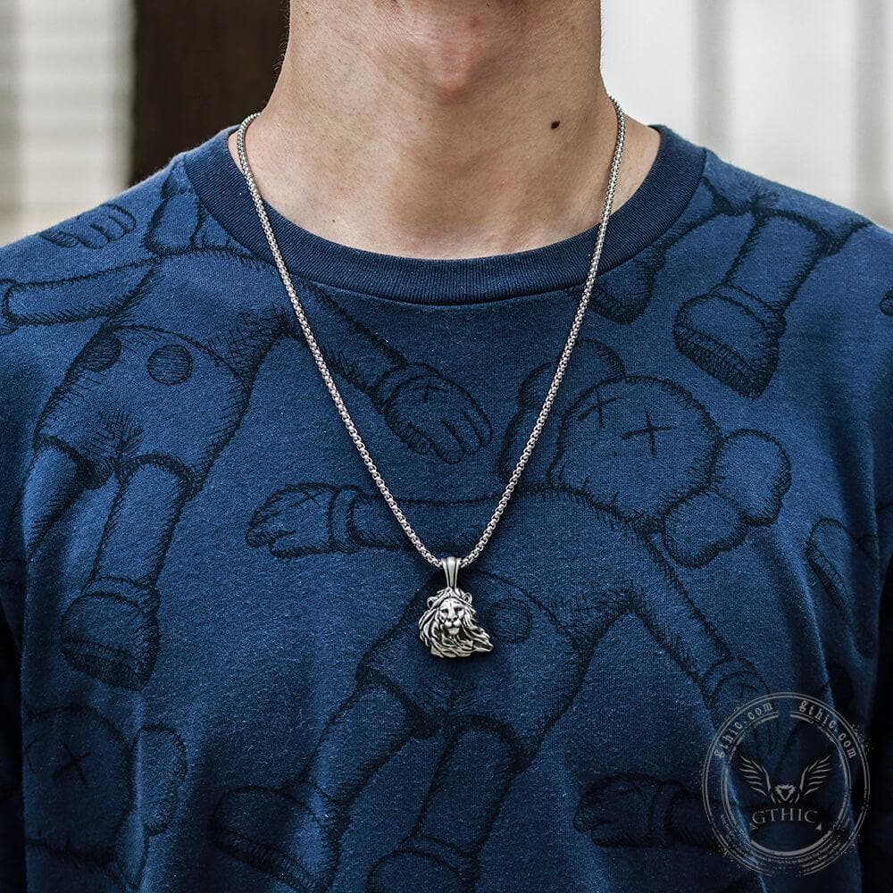 Domineering Lion Pure Tin Necklace | Gthic.com