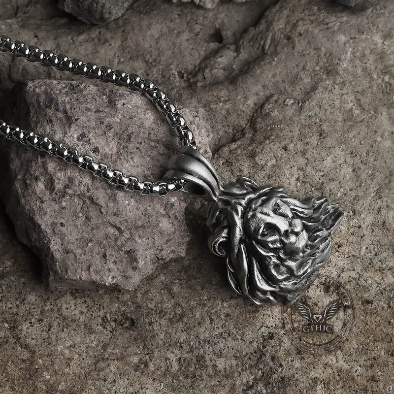 Domineering Lion Pure Tin Necklace | Gthic.com