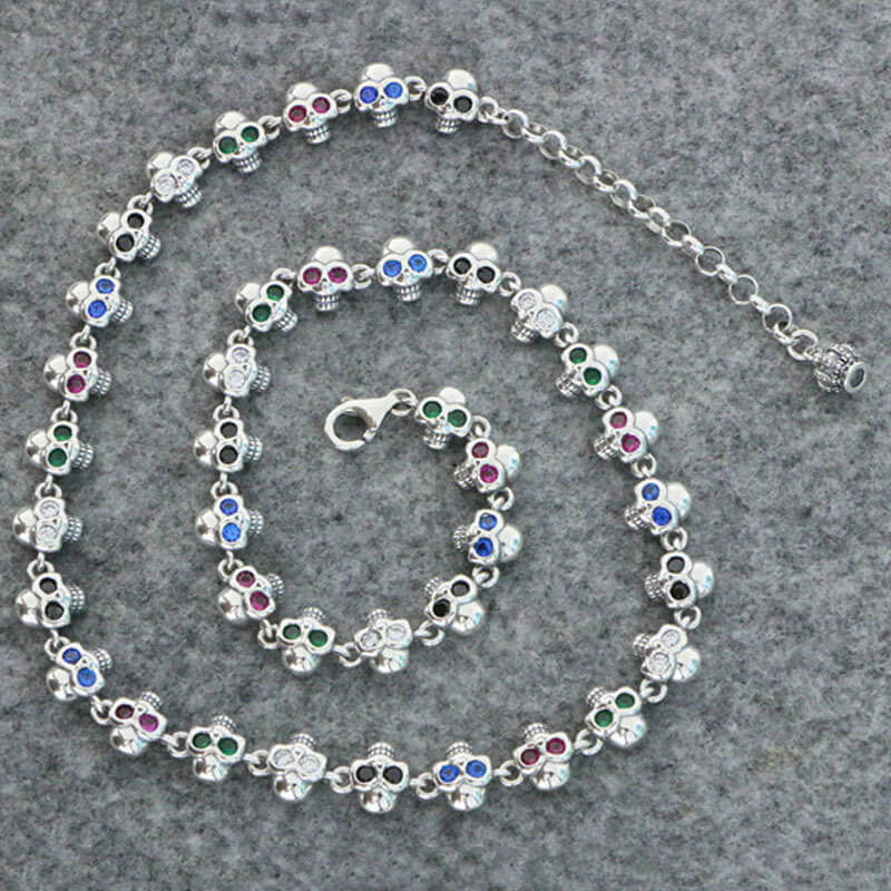 Domineering Skull Sterling Silver Necklace | Gthic.com