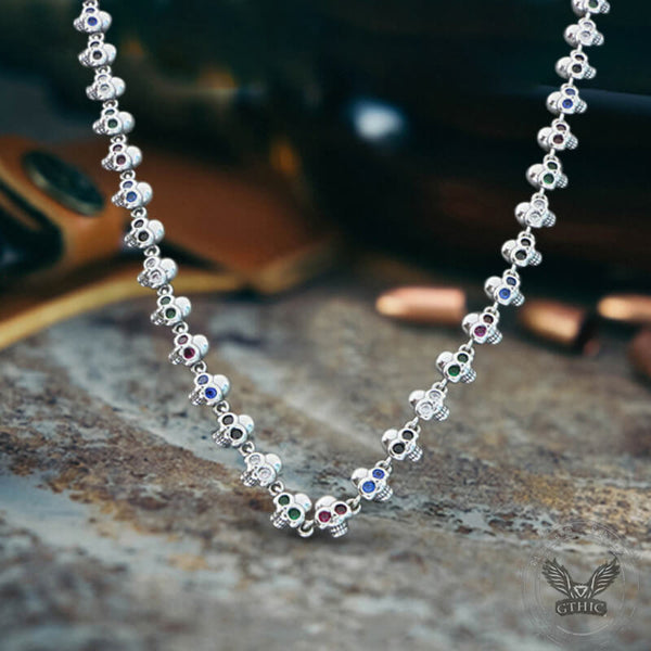 Domineering Skull Sterling Silver Necklace | Gthic.com