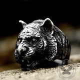Domineering Tiger Head Stainless Steel Animal Ring 02 | Gthic.com