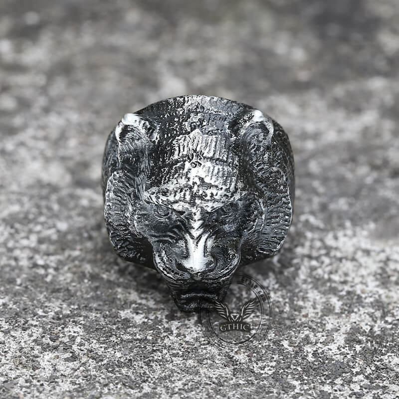 Domineering Tiger Head Stainless Steel Animal Ring