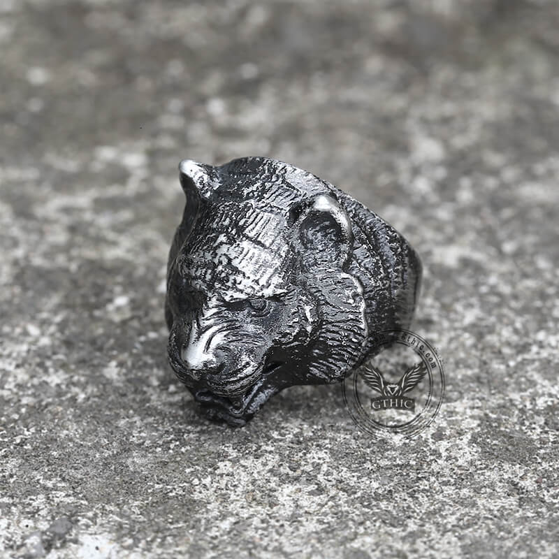 Domineering Tiger Head Stainless Steel Animal Ring