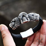 Don't Look Stainless Steel Skull Bracelet Black 03 | Gthic.com