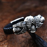 Don't Look Stainless Steel Skull Bracelet Black 01 | Gthic.com