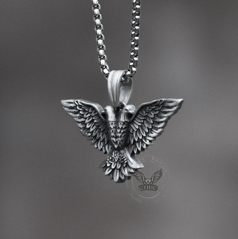 Double-Headed Eagle Pure Tin Necklace | Gthic.com