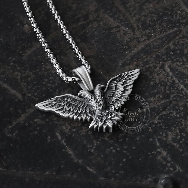 Double-Headed Eagle Pure Tin Necklace | Gthic.com