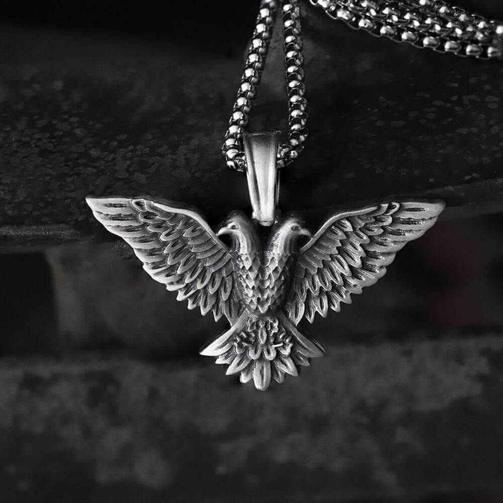 Double-Headed Eagle Pure Tin Necklace | Gthic.com