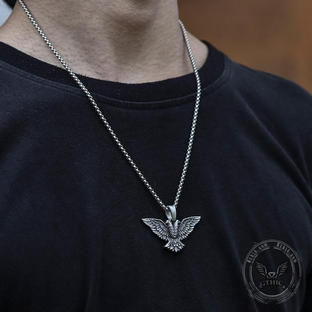 Double-Headed Eagle Pure Tin Necklace | Gthic.com