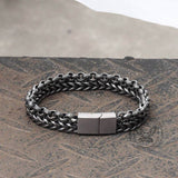 Double Chains Stainless Steel Bracelet 04 | Gthic.com