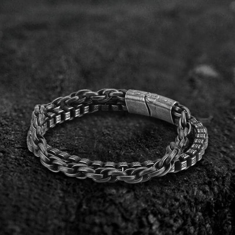 Double Chains Stainless Steel Bracelet 01 | Gthic.com