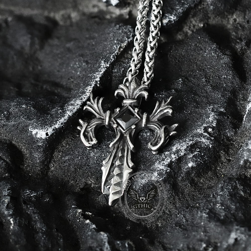 Double Dragon Cross Stainless Steel Pendant – GTHIC