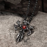 Double Dragon Cross Stainless Steel Pendant06 | Gthic.com