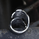 Double Ghost Hand Stainless Steel Skull Ring | Gthic.com