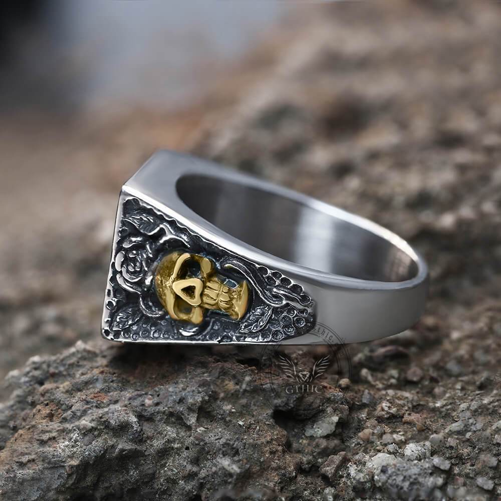 Double Guns Stainless Steel Ring | Gthic.com