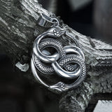 Double Ouroboros Snake Stainless Steel Animal Pendant