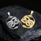 Double Ouroboros Snake Stainless Steel Animal Pendant 04 | Gthic.com