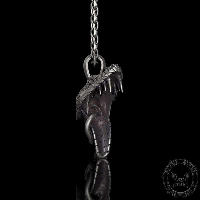 Double Snake Heads Sterling Silver Pendant | Gthic.com