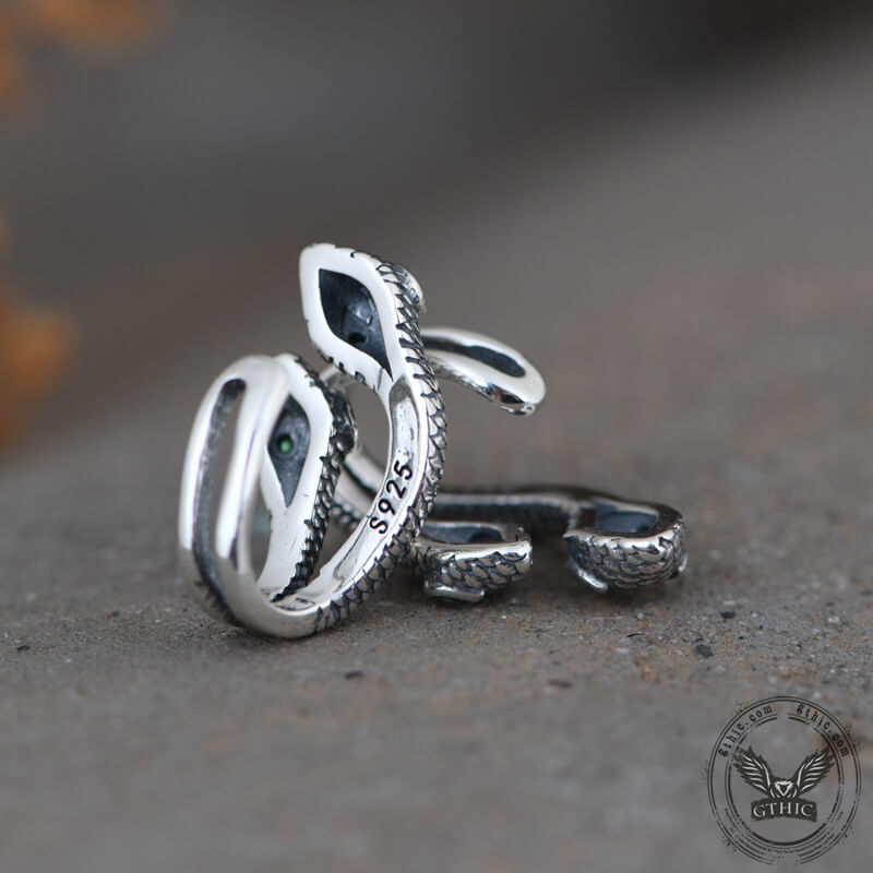 Double Snake Sterling Silver Ear Clips | Gthic.com
