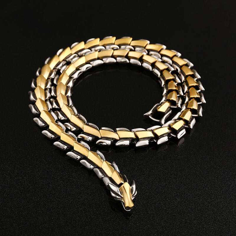 Dragon Bone Stainless Steel Necklace 04 | Gthic.com