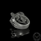 Dragon Claw Evil Eye Sterling Silver Ring 05 | Gthic.com