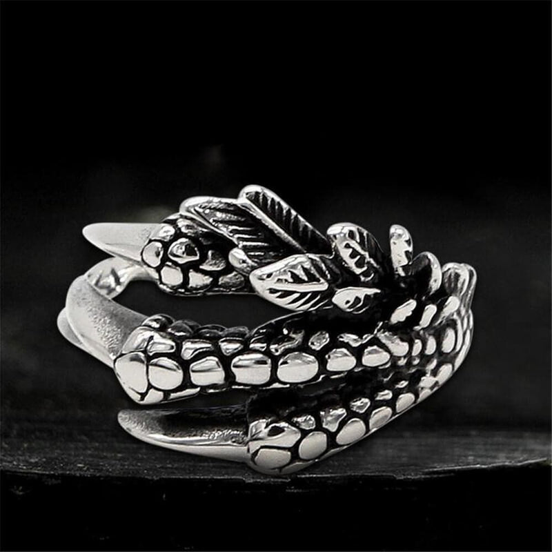 Red Evil Eye Vintage Dragon Claw Ring-Wolfha