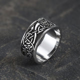 Dragon Head Celtic Knot Stainless Steel Viking Ring03 | Gthic.com