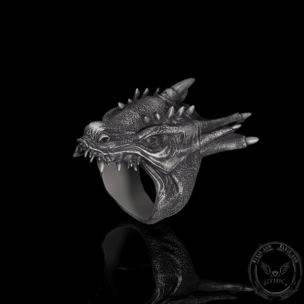 Dragon Head Sterling Silver Animal Ring | Gthic.com