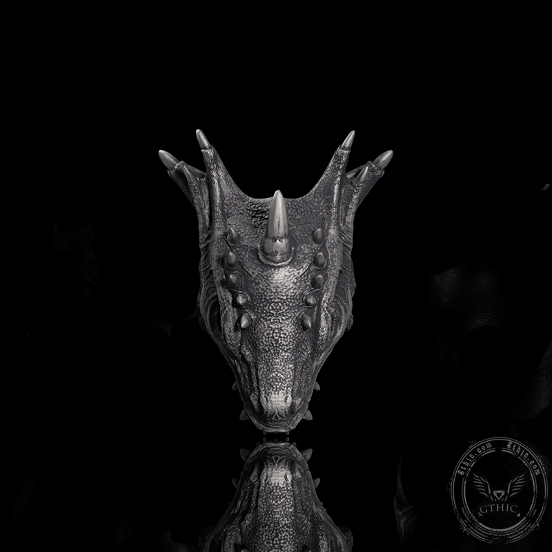Dragon Head Sterling Silver Animal Ring | Gthic.com