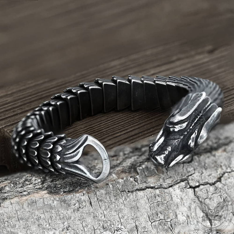 Mens Dragon Bracelet, Large Dragon Bracelet For Men Solid Silver –  SilverfireUK