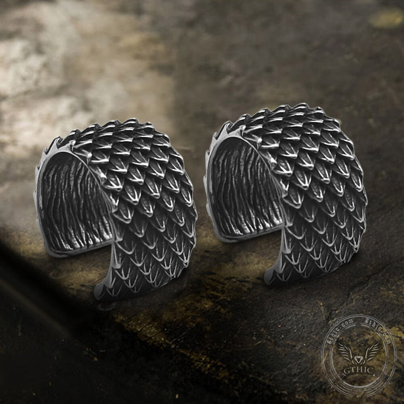 Dragon Scale Stainless Steel Ear Clip | Gthic.com.