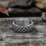 Dragon Scale Stainless Steel Ring 03 | Gthic.com