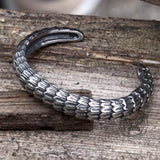 Dragon Scale Twist Stainless Steel Cuff Bracelet | Gthic.com