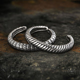 Dragon Scale Twist Stainless Steel Cuff Bracelet | Gthic.com