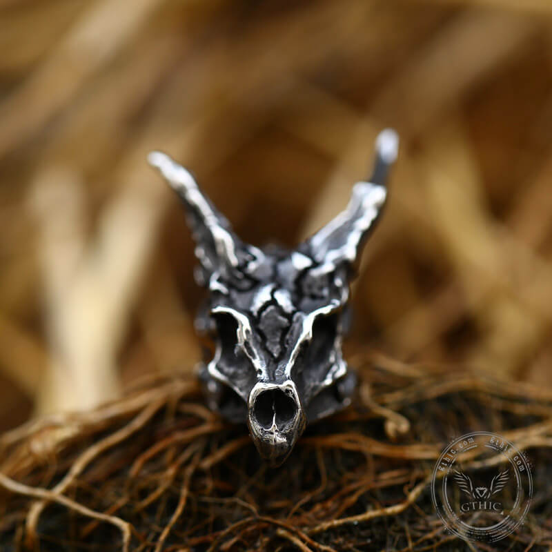 Dragon Skull Stainless Steel Pendant