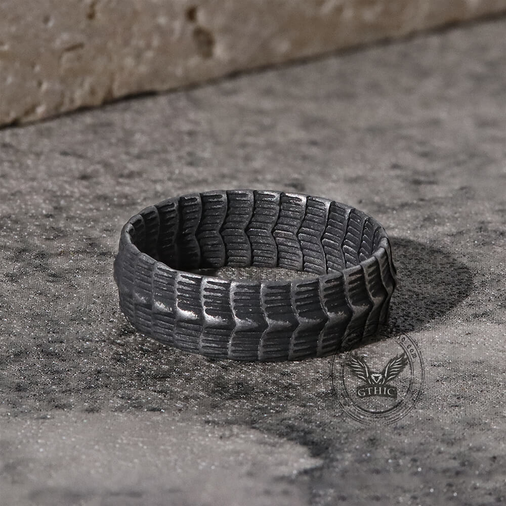 Dragon Spine Stainless Steel Ring 05 | Gthic.com