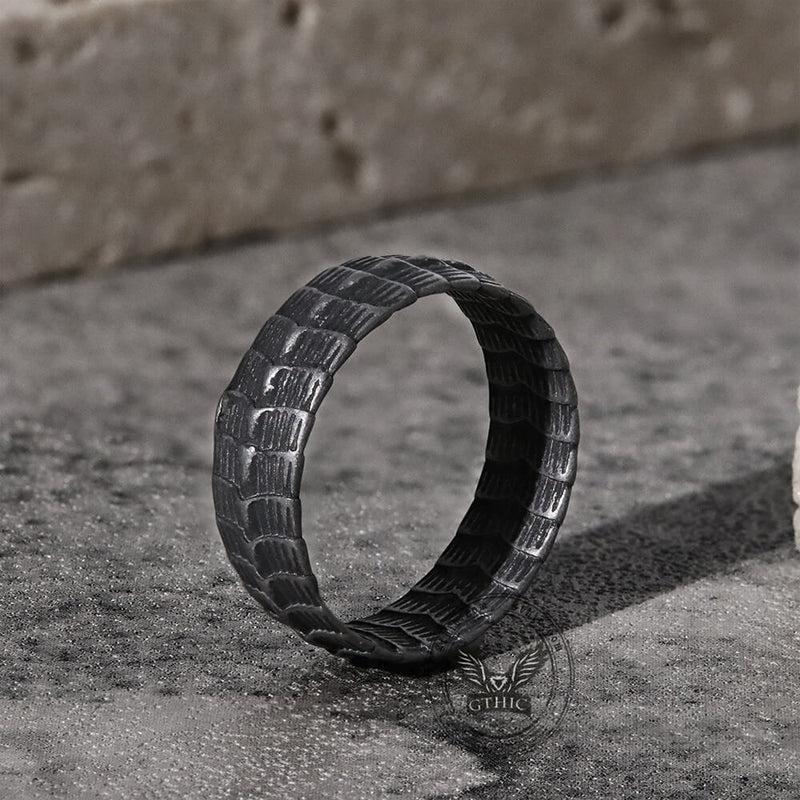 Dragon Spine Stainless Steel Ring 04 | Gthic.com