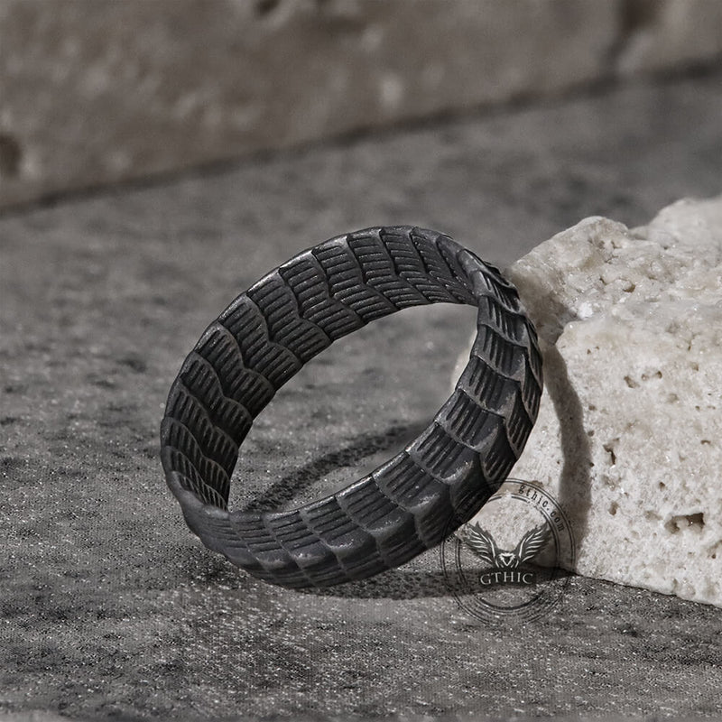 Dragon Spine Stainless Steel Ring 06 | Gthic.com