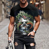 Dragon Twisted Skull Polyester T-Shirt 02 | Gthic.com
