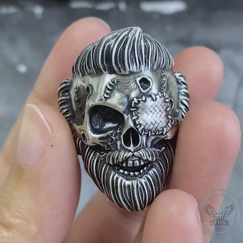 Gangster-Totenkopf-Ring aus Sterlingsilber