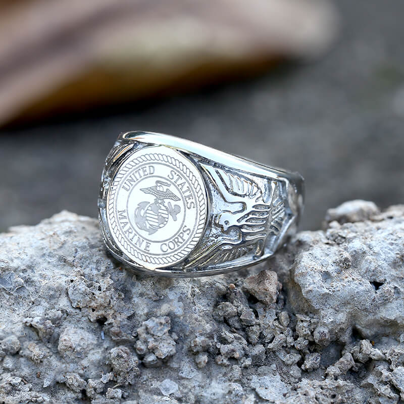 Eagle Globe Stainless Steel Marine Ring | Gthic.com