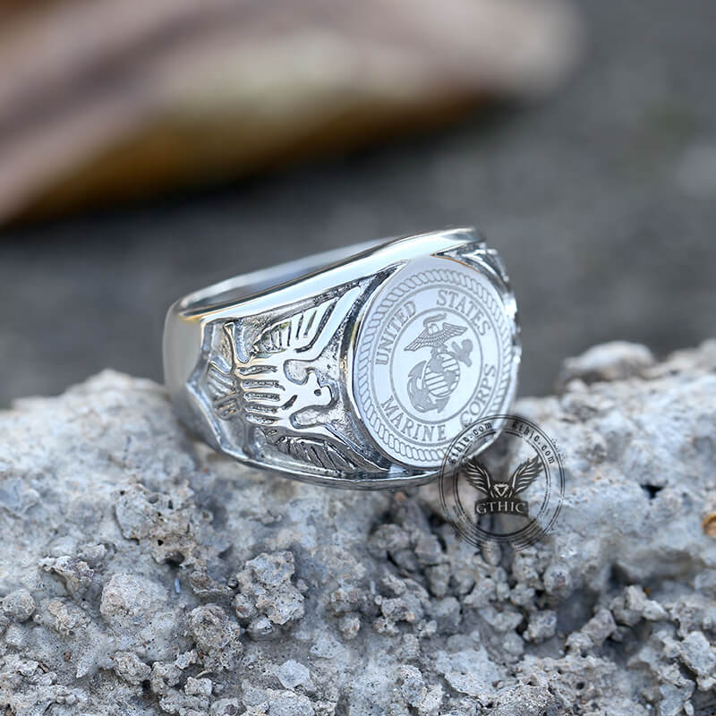 Eagle Globe Stainless Steel Marine Ring | Gthic.com