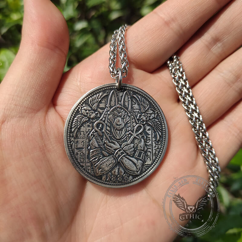 Egyptian God Of Death Anubis Hobo Nickel Pendant | Gthic.com